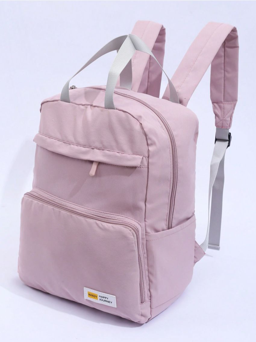 Medium Classic Backpack Letter Patch Decor