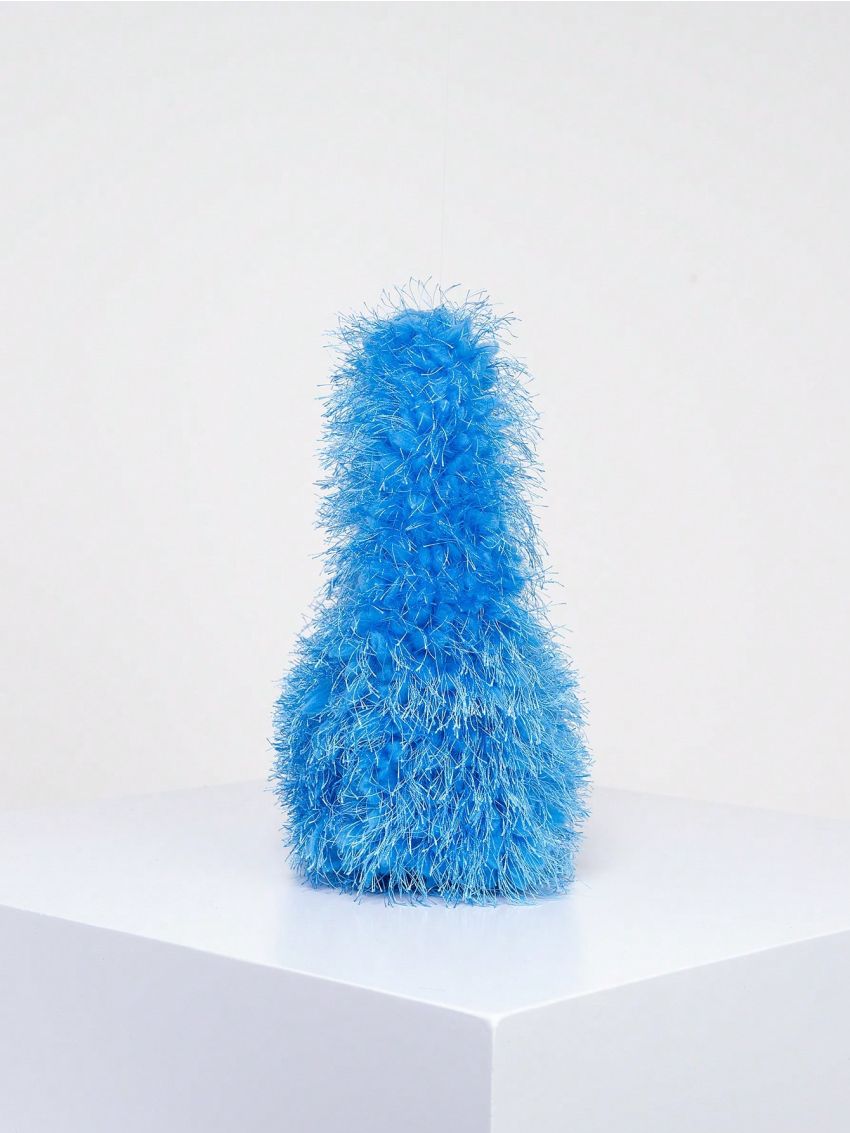 Medium Satchel Bag Solid Color Fluffy