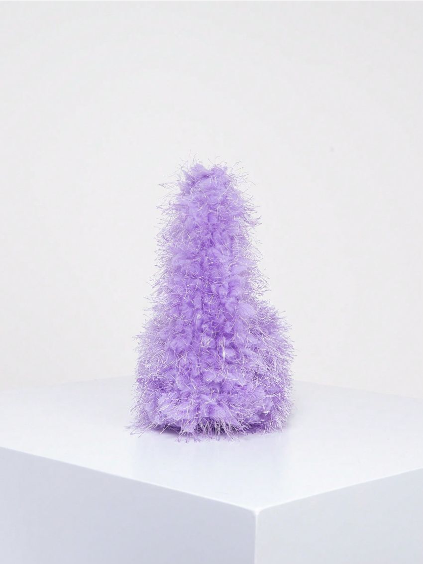 Medium Satchel Bag Solid Color Fluffy