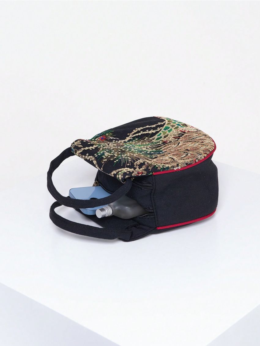 Mini Novelty Bag Sequins Decor Top Handle