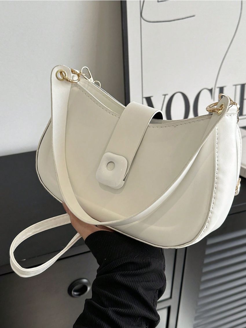 Minimalist Hobo Bag Small White