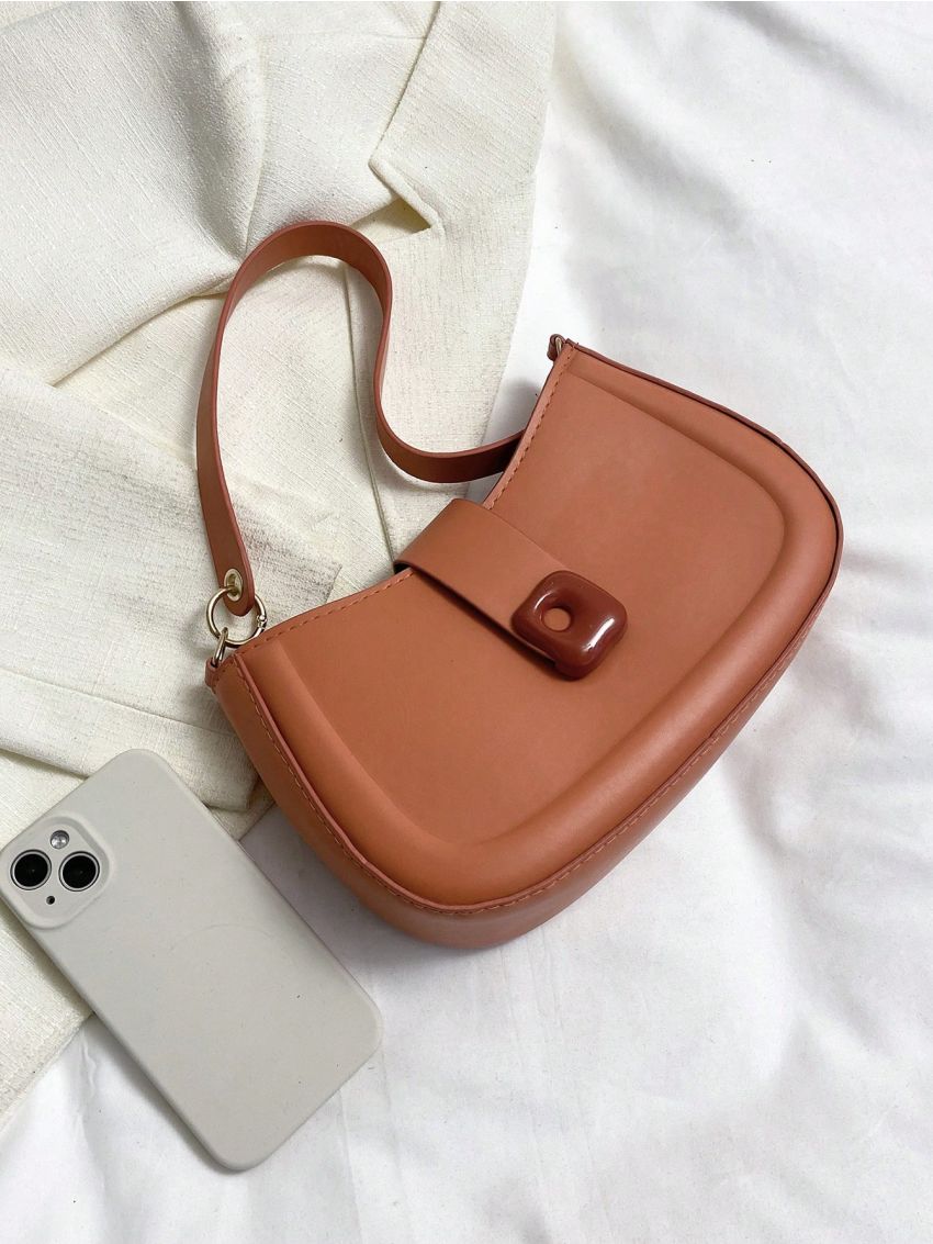 Small Hobo Bag Solid Color Minimalist Style