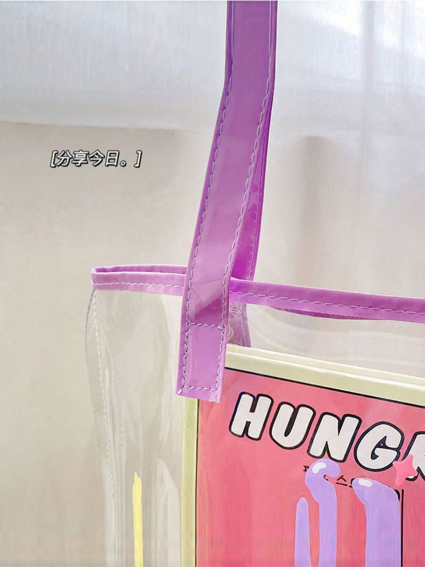 Small Bucket Bag Cartoon &Letter Graphic Waterproof