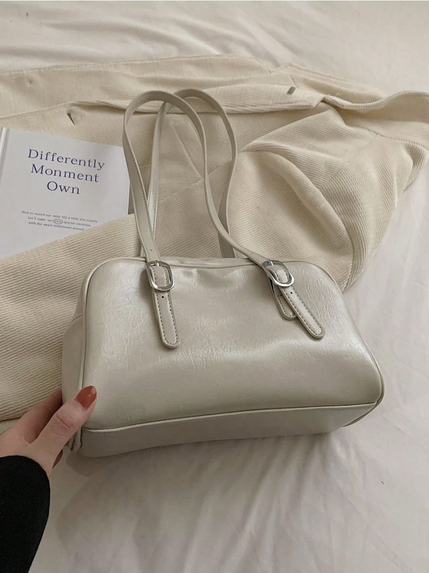 Medium Square Bag Buckle Decor PU