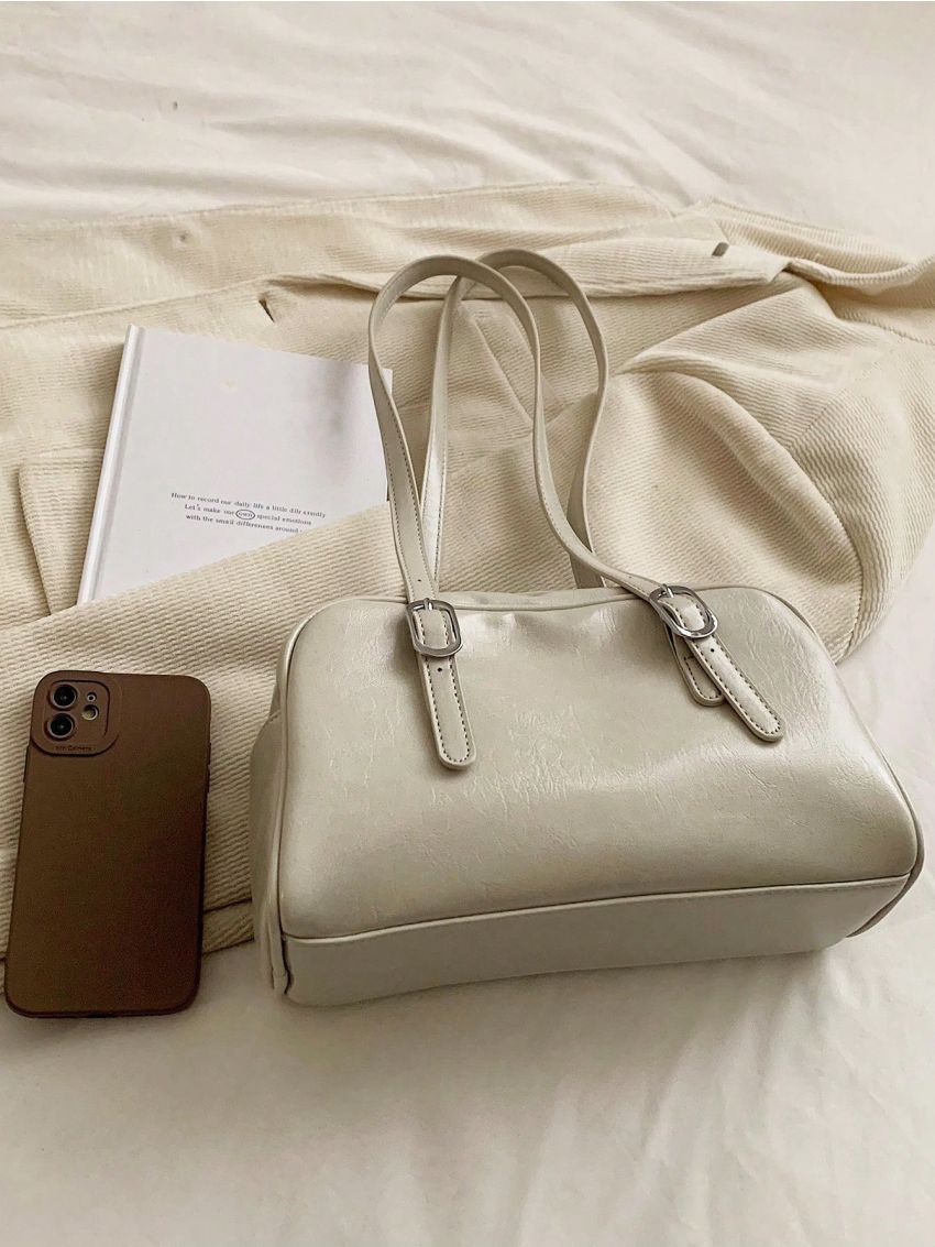 Medium Square Bag Buckle Decor PU