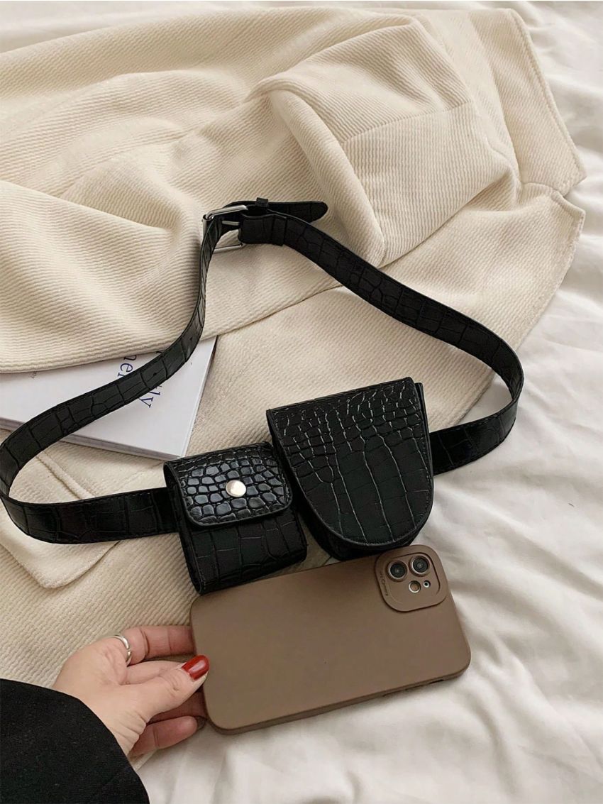 Mini Belt Bag Crocodile Embossed