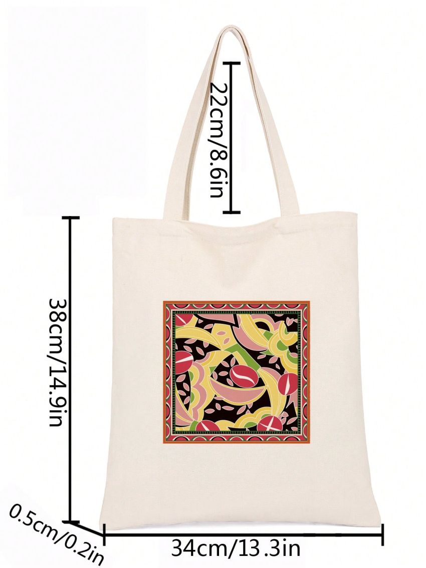 Small Shopper Bag Colorblock Geometric Pattern