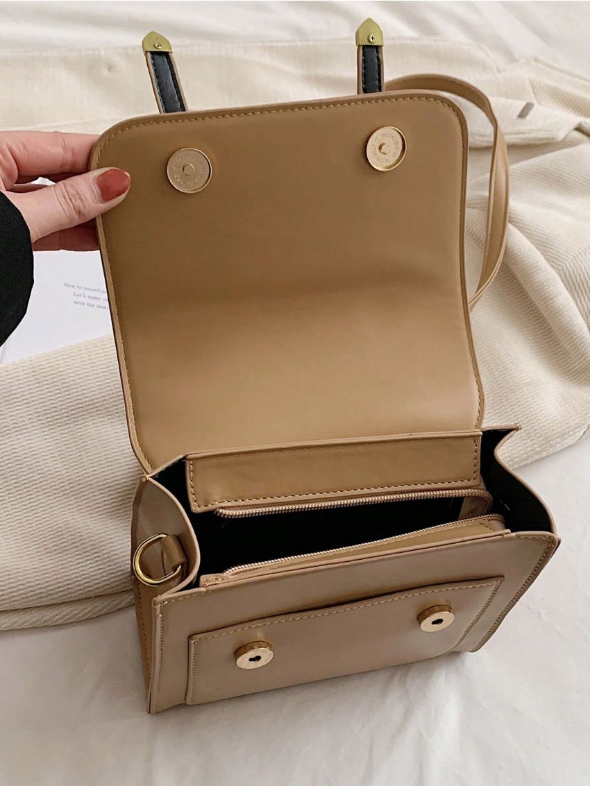 Mini Flap Square Bag Metal Decor