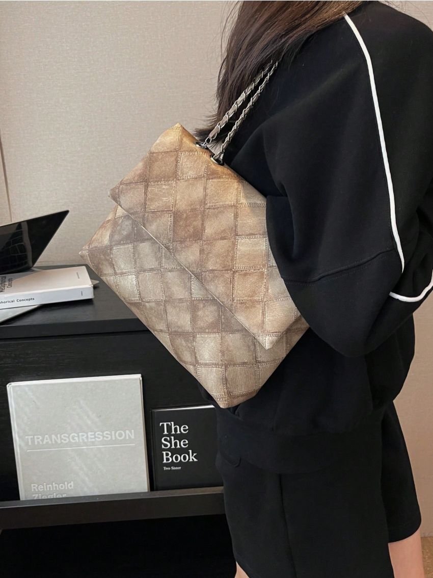 Medium Flap Square Bag Geometric Pattern