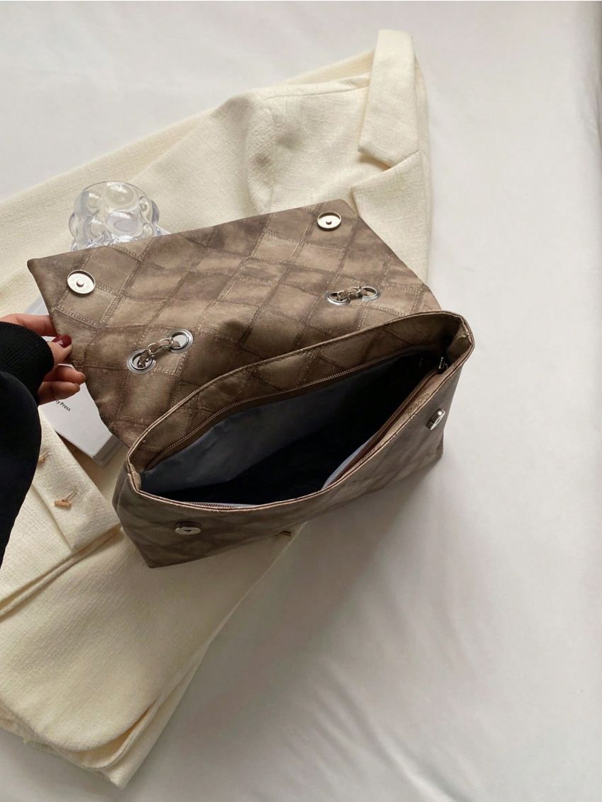 Medium Flap Square Bag Geometric Pattern