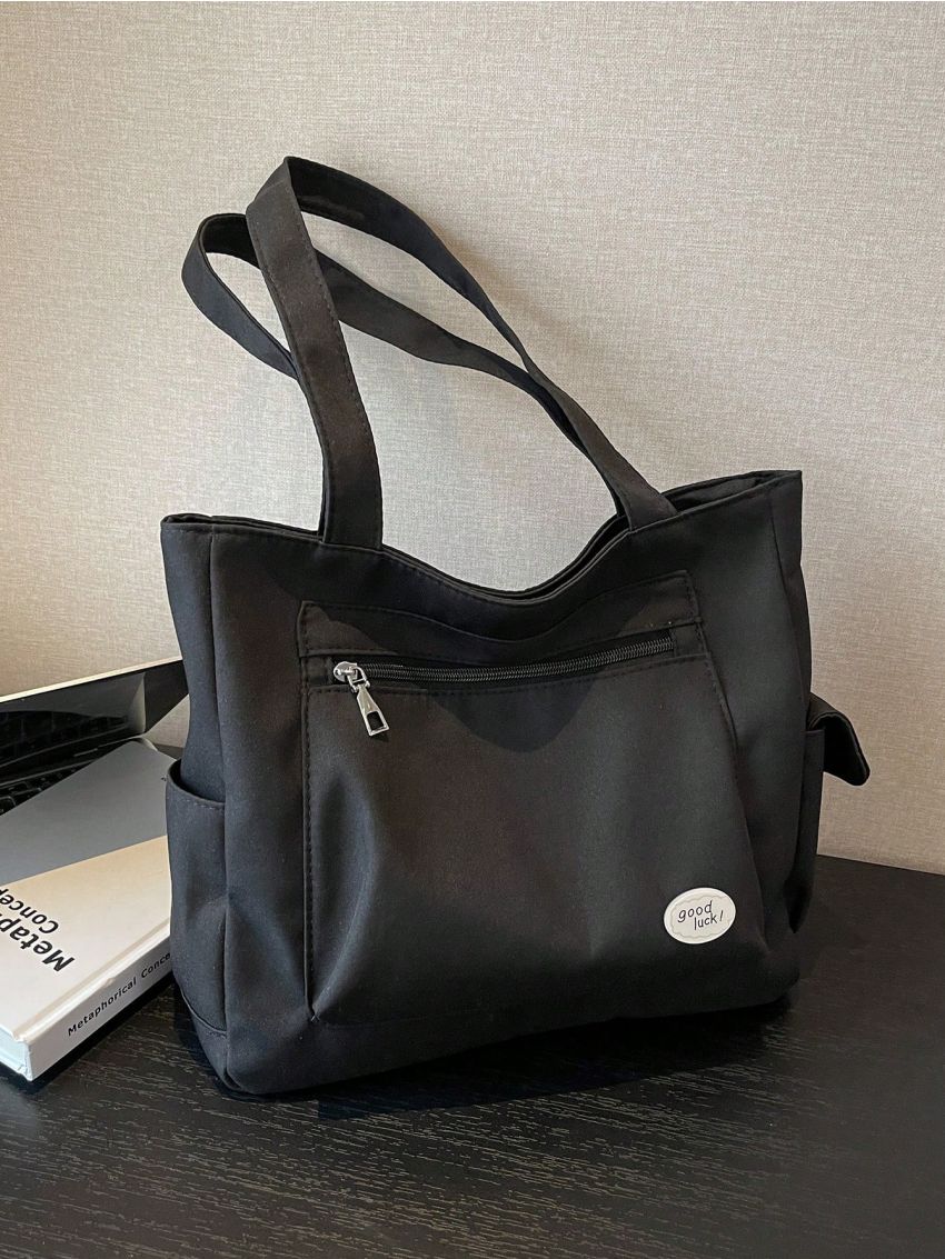 Medium Tote Bag Double Handle Solid Color