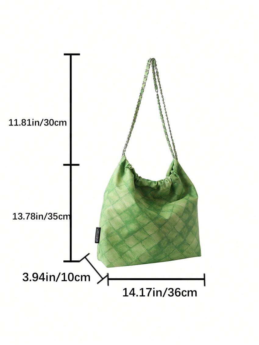 Geometric Pattern Hobo Bag With Coin Purse