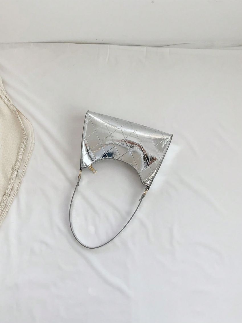 Small Baguette Bag Stitch Detail Metallic Funky