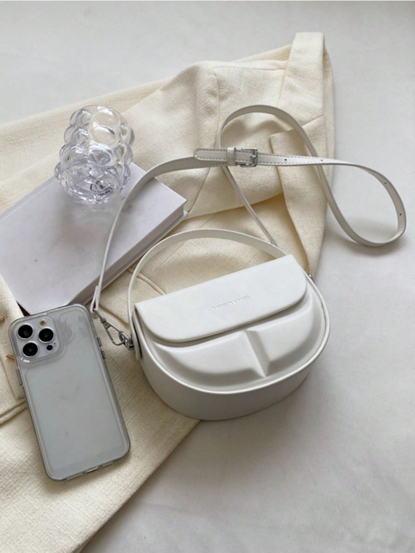 Mini Saddle Bag Beige Flap For Daily