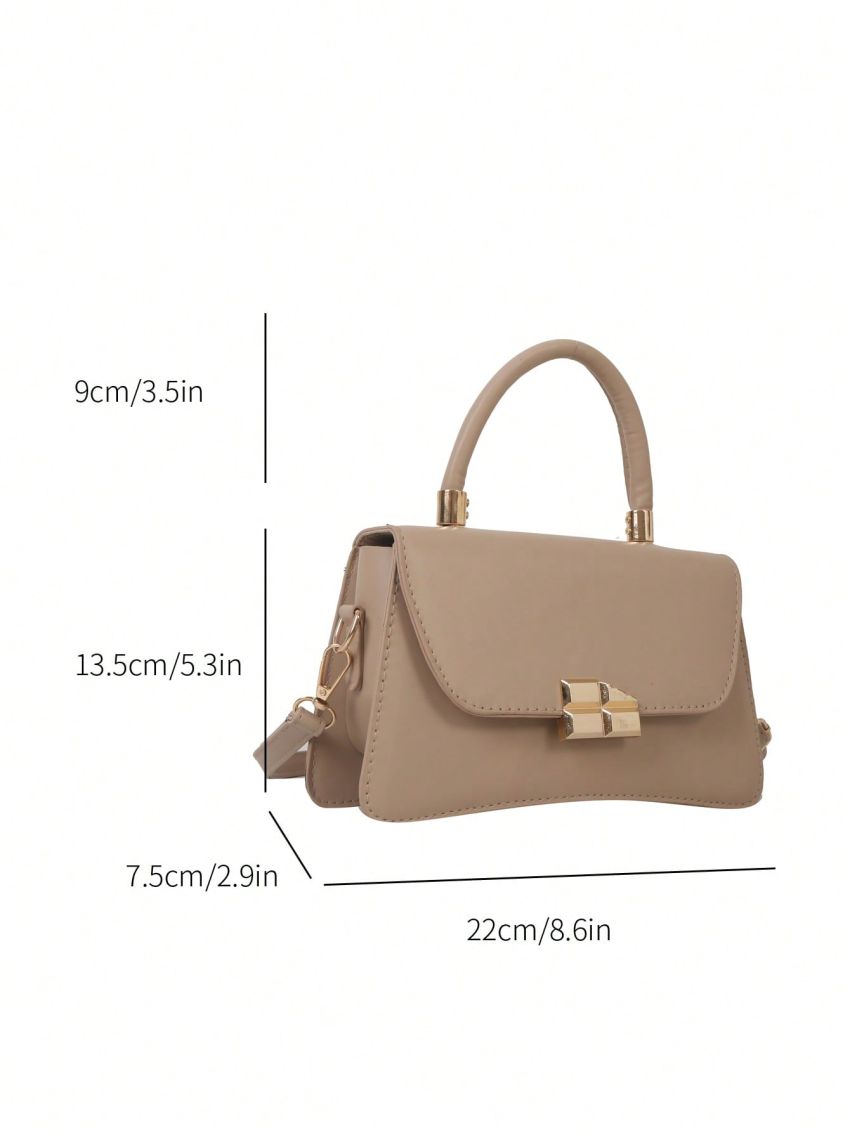 Small Novelty Bag Khaki Metal Decor Flap For Daily