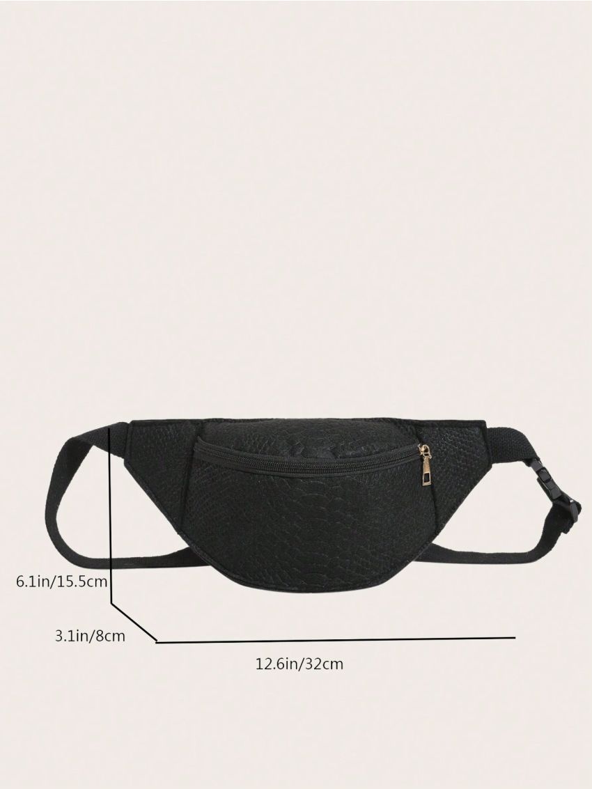 Orange Fanny Pack Snakeskin Embossed