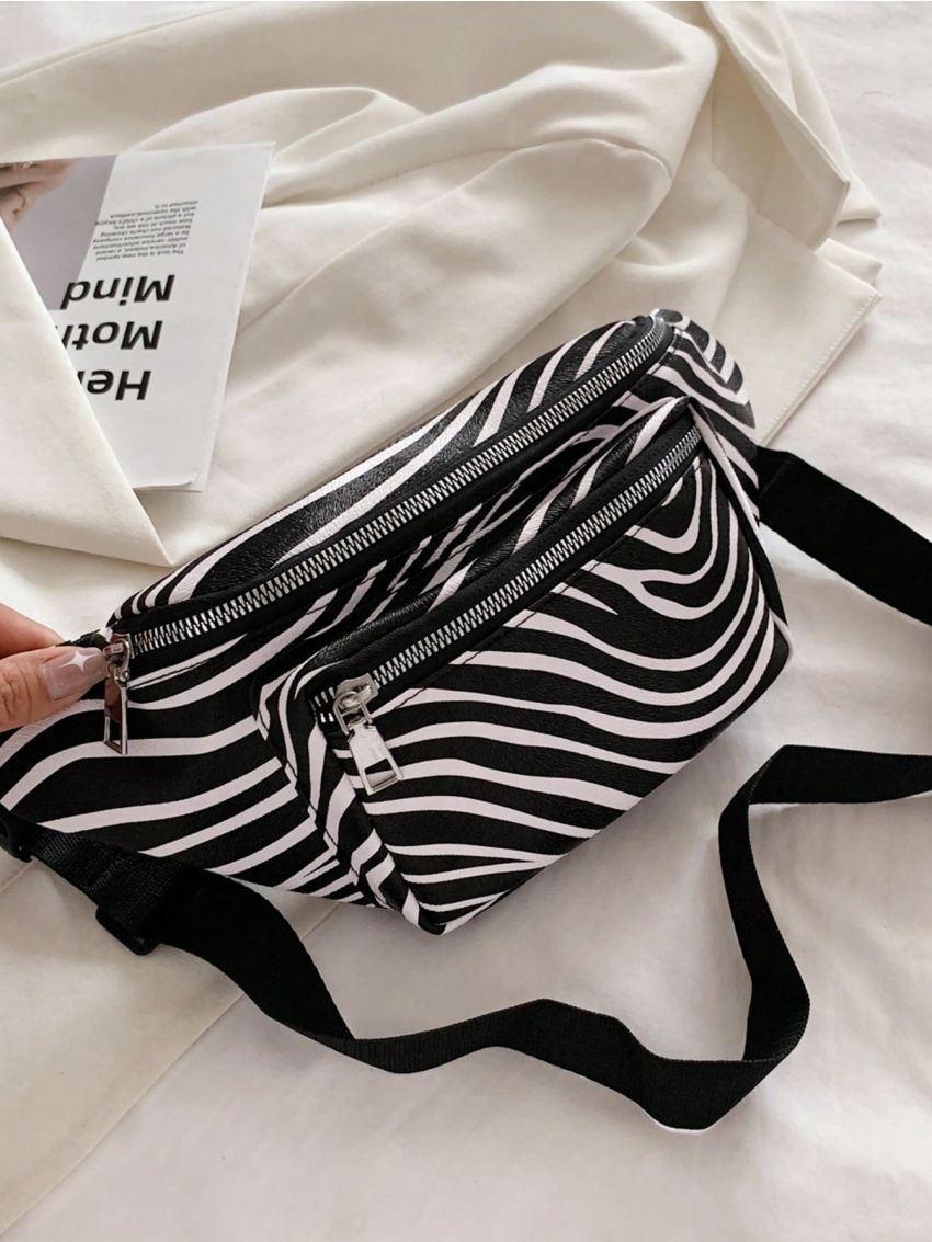 Medium Fanny Pack Zebra Striped Pattern