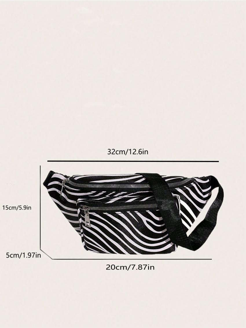 Medium Fanny Pack Zebra Striped Pattern