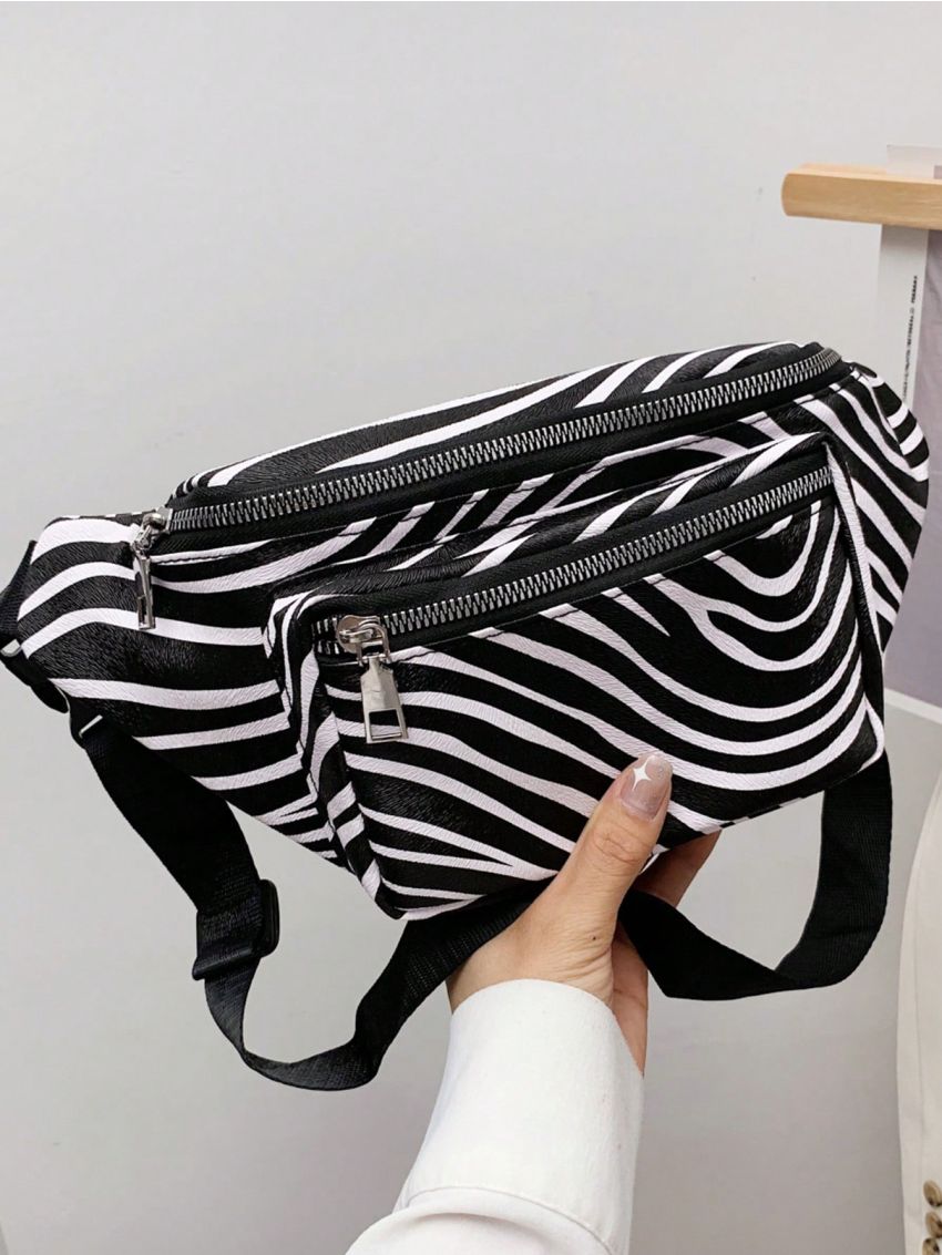 Medium Fanny Pack Zebra Striped Pattern
