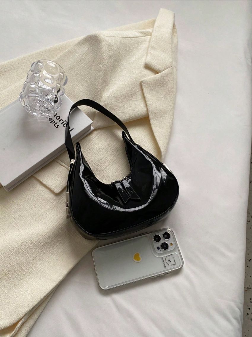 Small Hobo Bag Minimalist Black