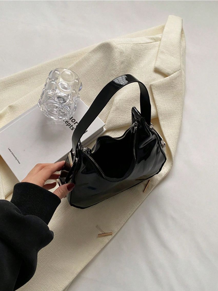 Small Hobo Bag Minimalist Black