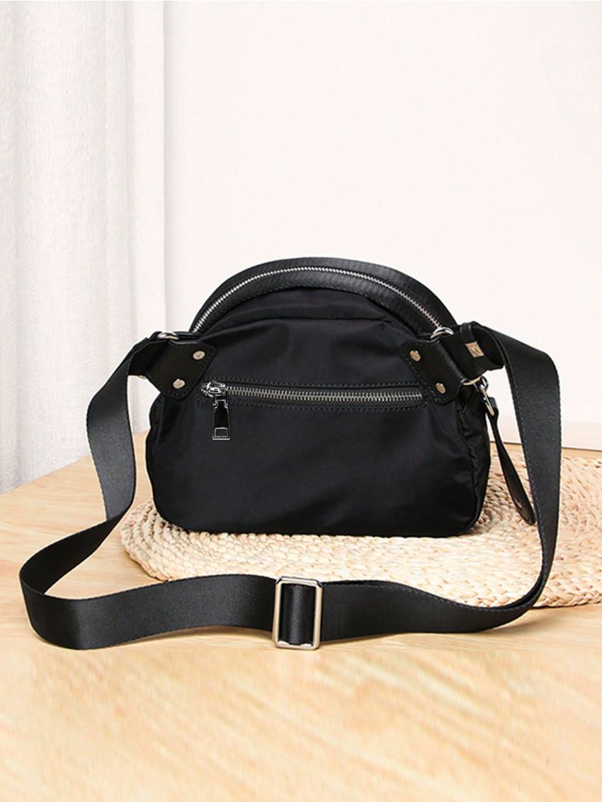 Cartoon Patch & Sequin Decor Fanny Pack Black