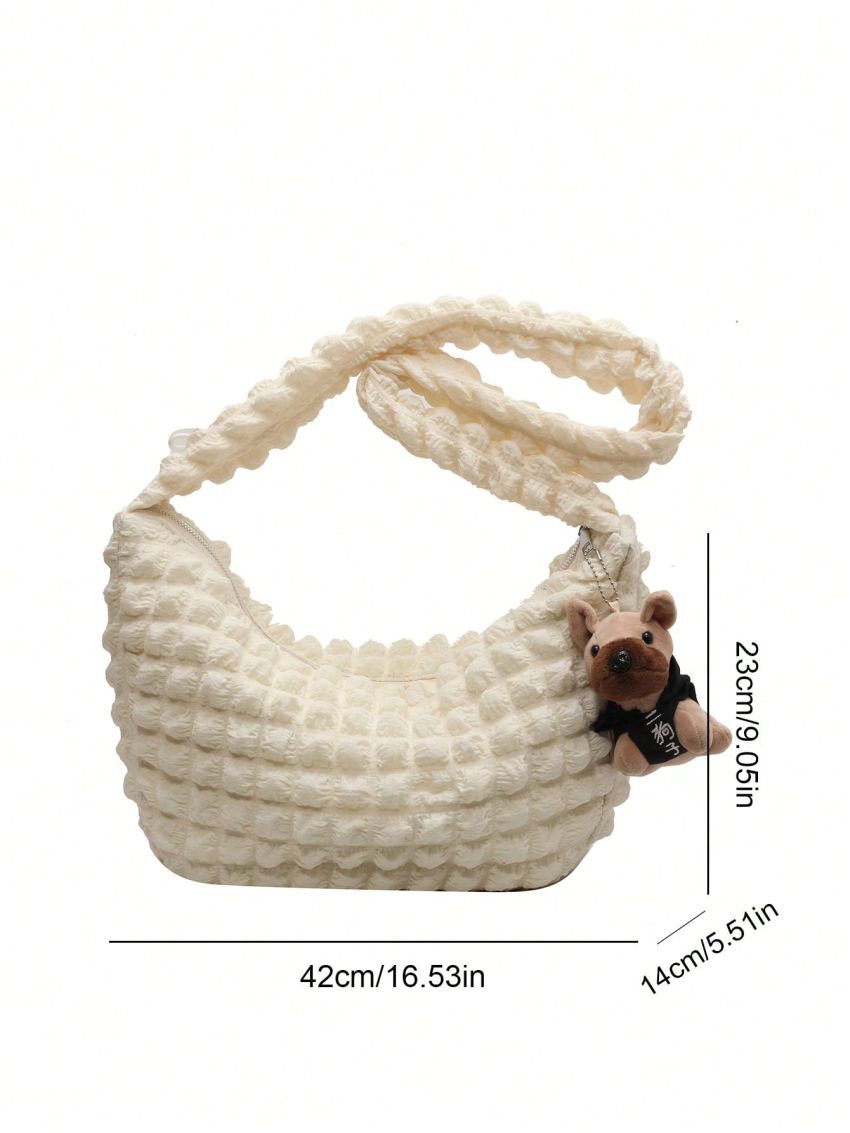 Minimalist Ruched Bag Oversized Zipper