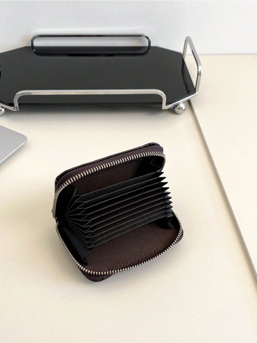 Crocodile Embossed Card Holder Zipper Around