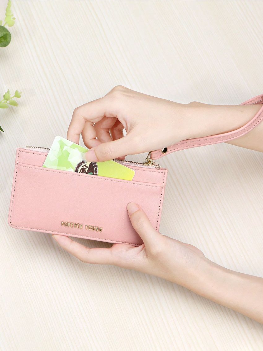 Solid Color Card Holder Zipper