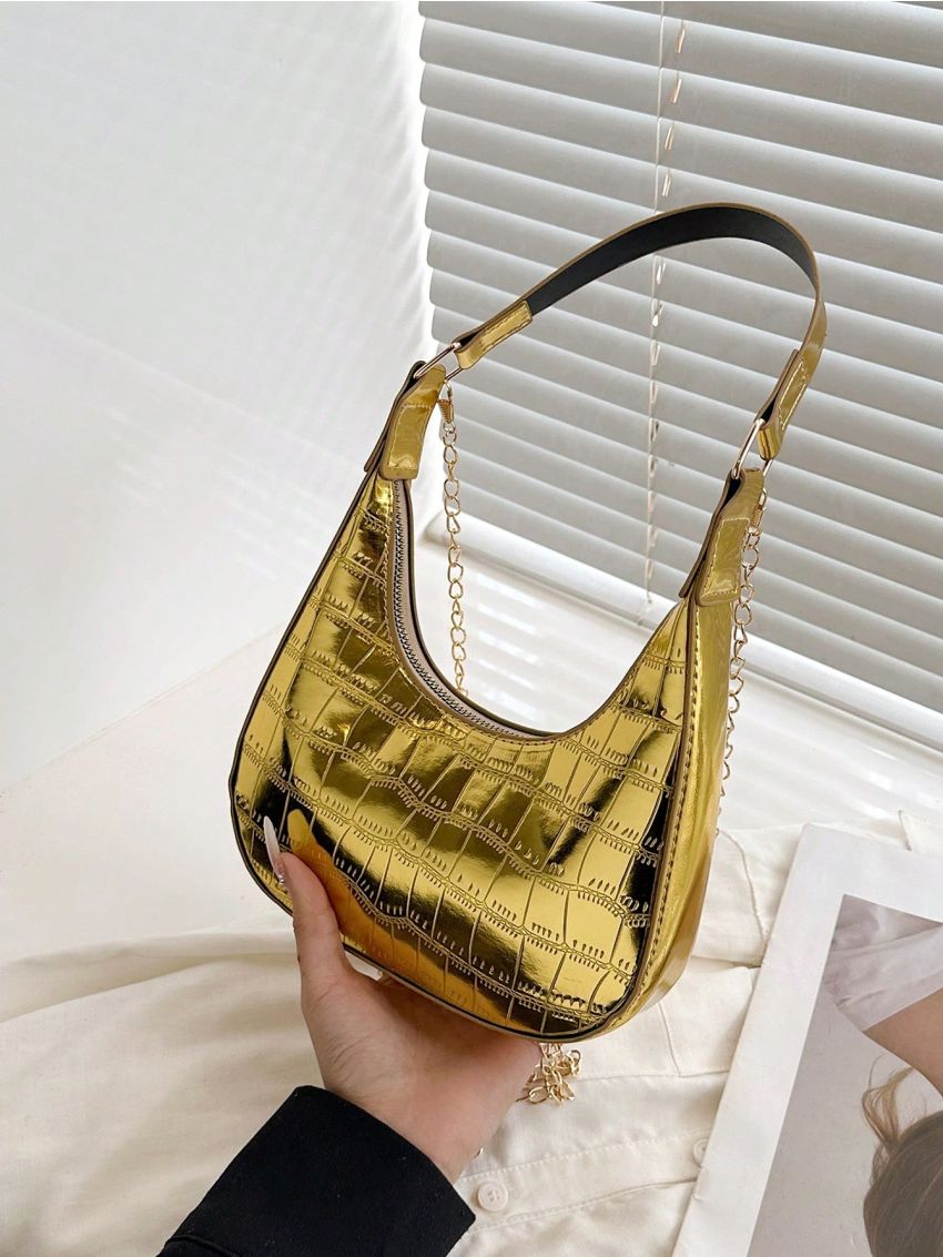 Mini Hobo Bag Metallic Pattern