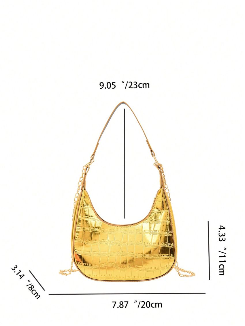 Mini Hobo Bag Metallic Pattern