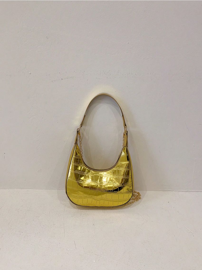Mini Hobo Bag Metallic Pattern