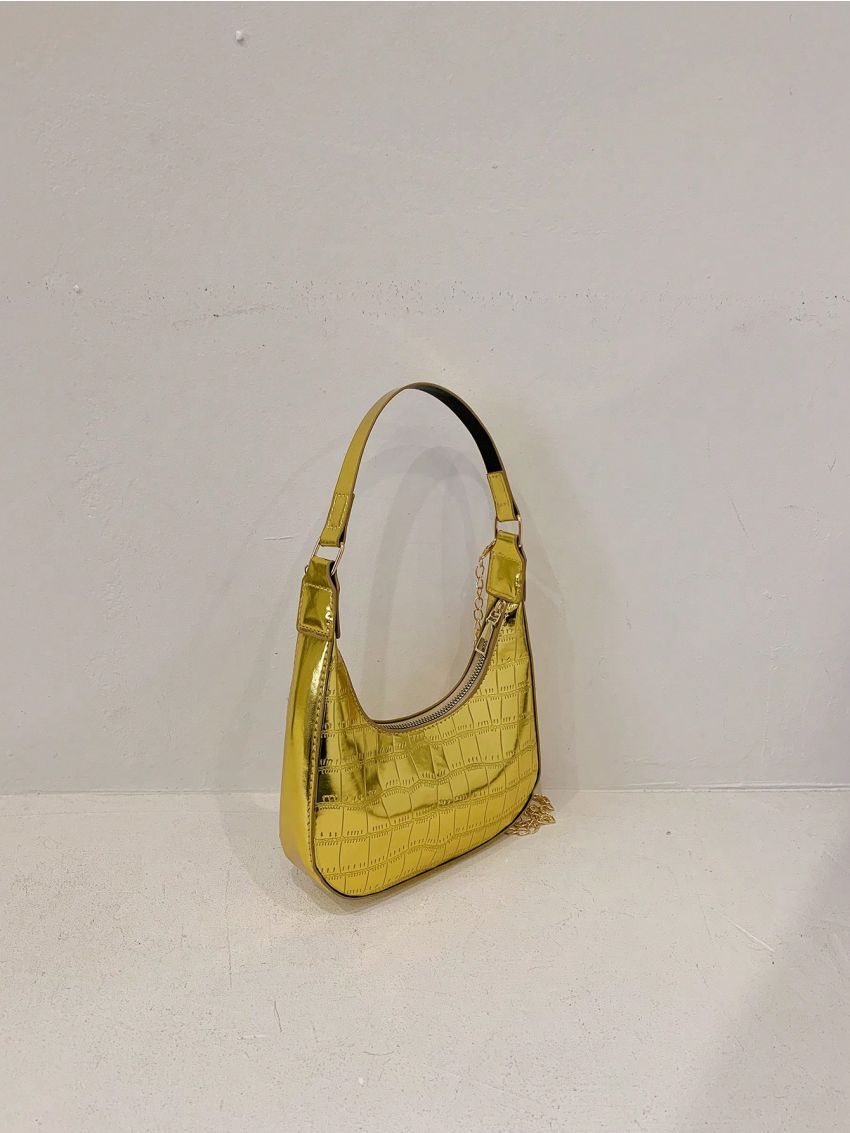 Mini Hobo Bag Metallic Pattern