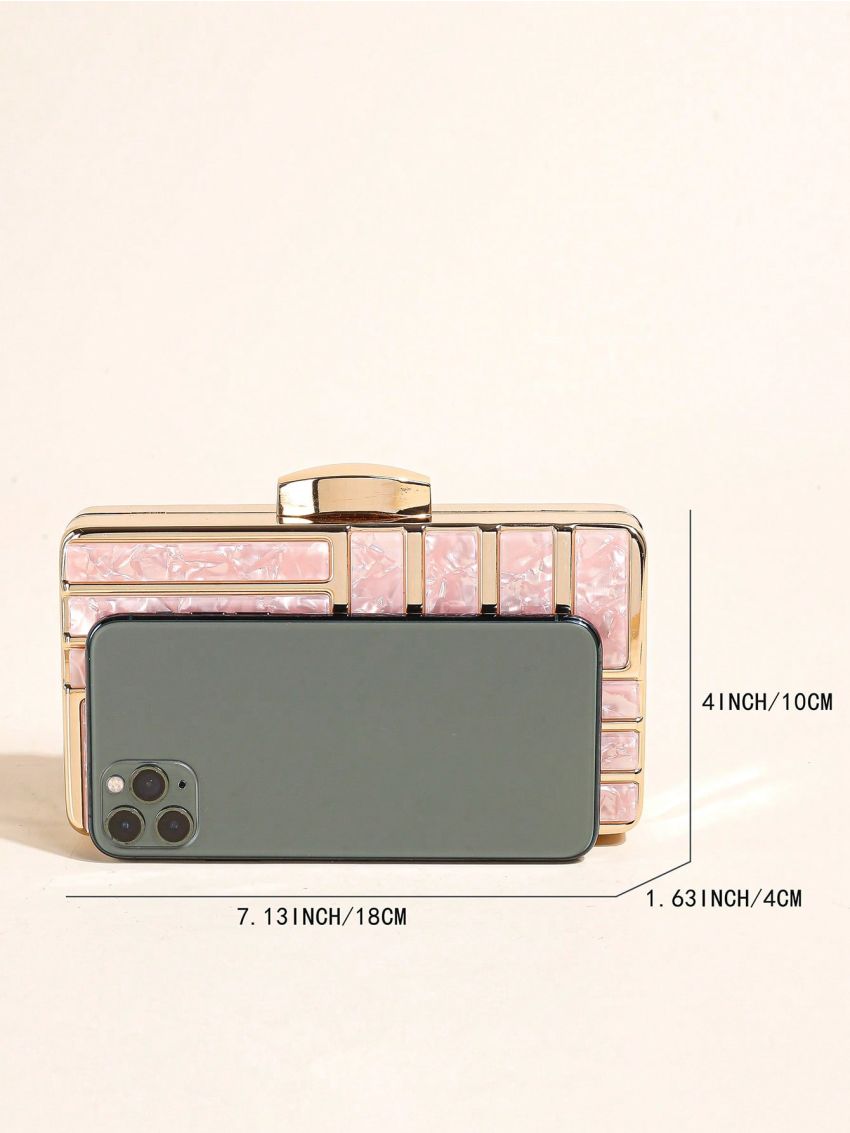 Mini Box Bag Chain Geometric Decor