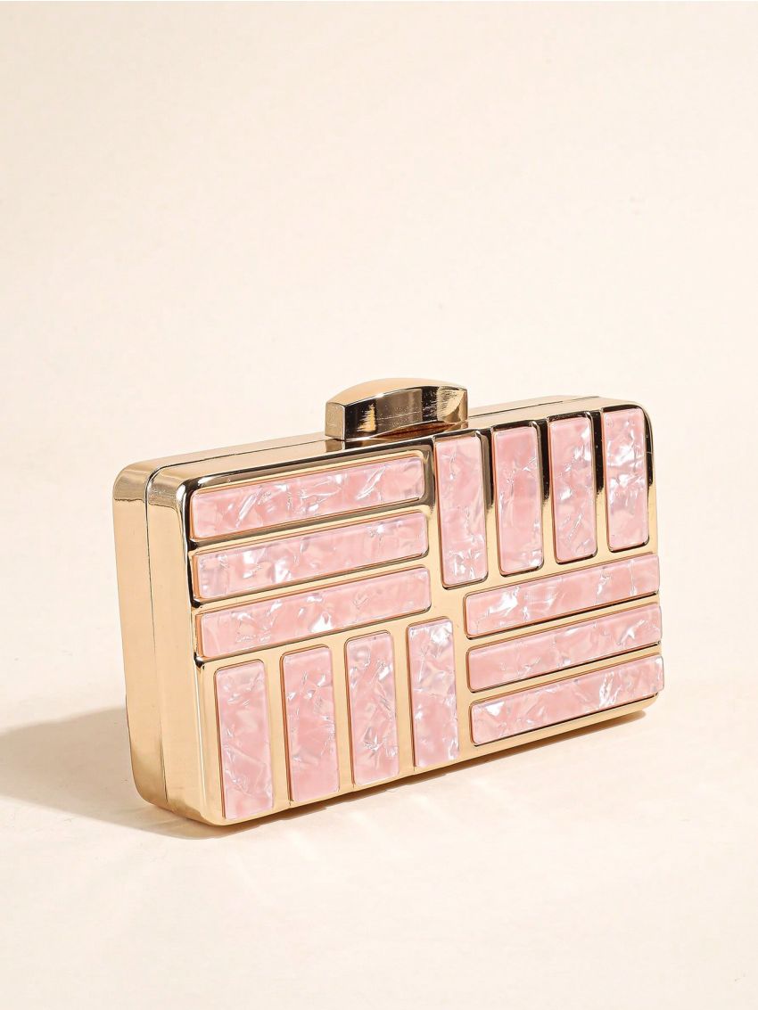 Mini Box Bag Chain Geometric Decor