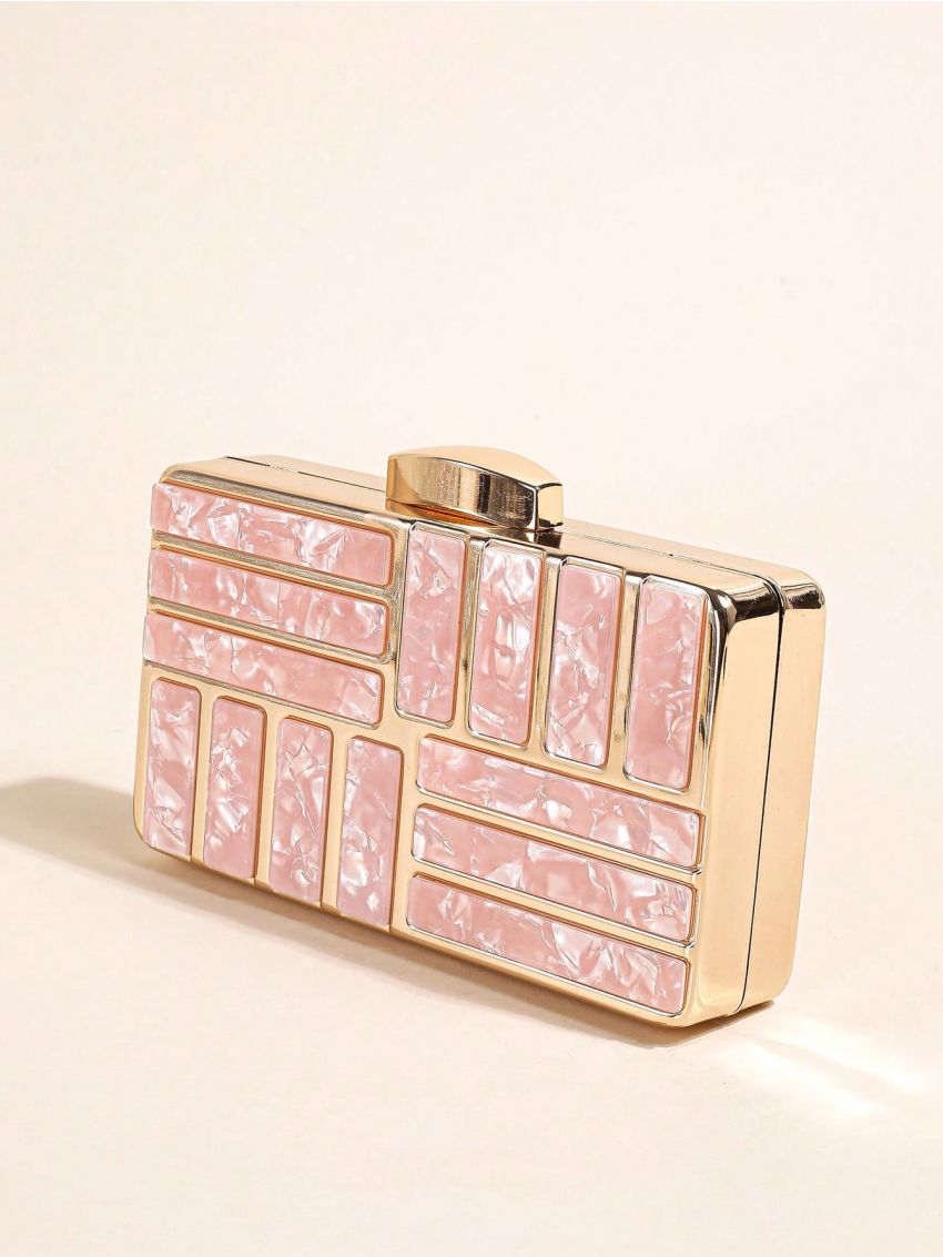 Mini Box Bag Chain Geometric Decor