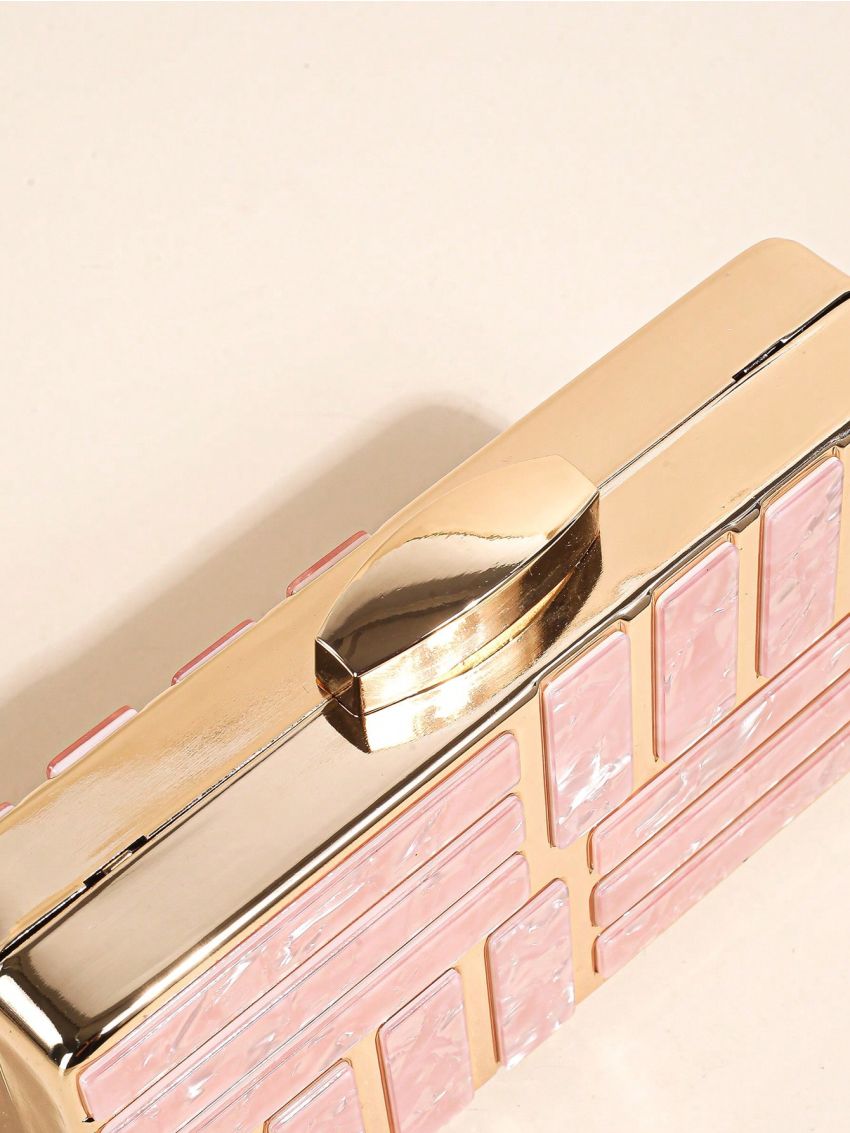 Mini Box Bag Chain Geometric Decor