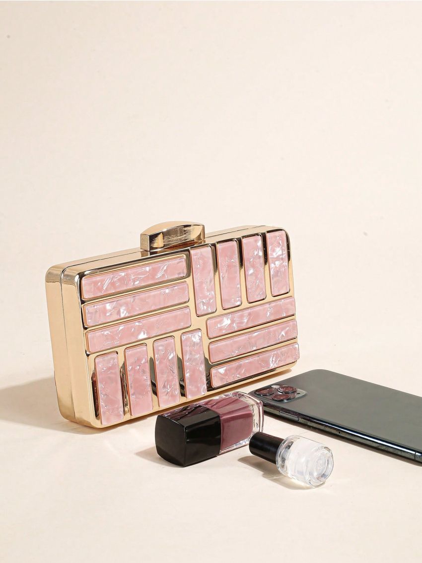 Mini Box Bag Chain Geometric Decor