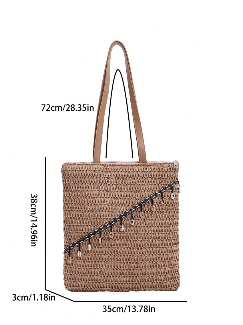 Shell Decor Straw Bag Vacation