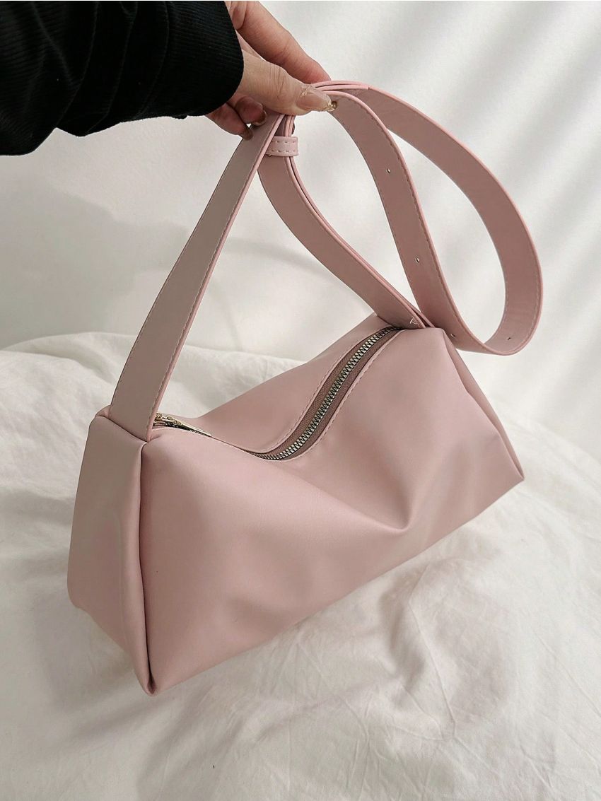 PU Hobo Bag Pink Minimalist