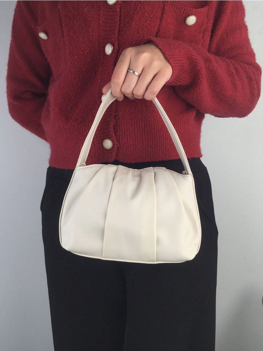 Mini Ruched Bag Top Handle PU