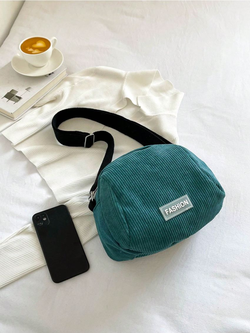 Small Dome Bag Letter Patch Decor Fashion Style