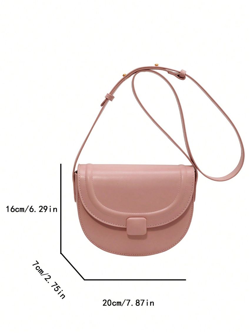 Minimalist Saddle Bag Mini Flap Pink