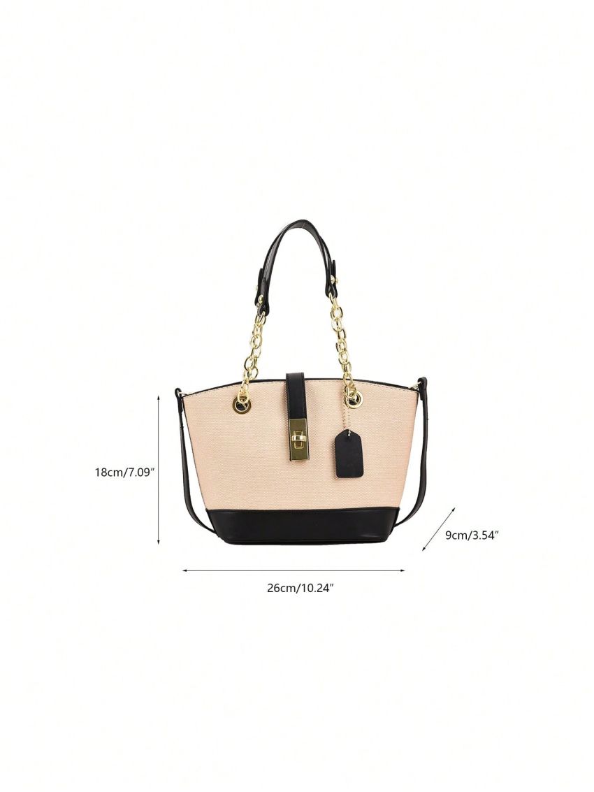 Two Tone Shoulder Bag Medium Twist Lock