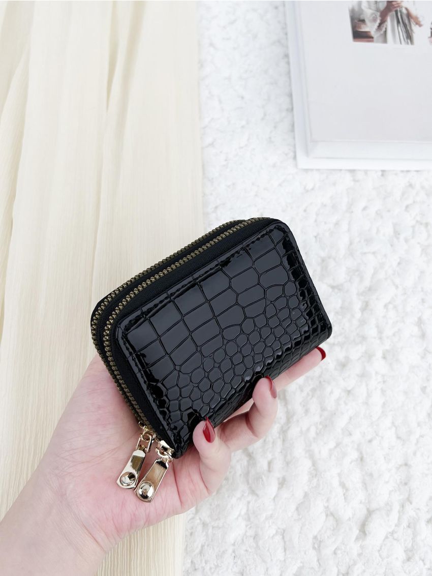 Crocodile Embossed Card Holder Multi-Card Card Organizer For Storage Credit Cards