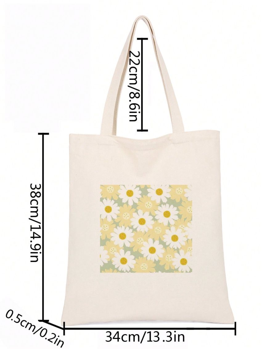 Flower Graphic Shopper Bag Small Preppy