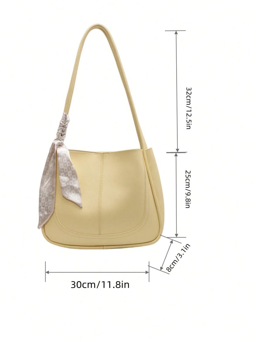 Small Tote Bag Solid Color With Inner Pouch Double Handle