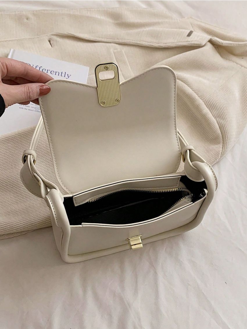 Minimalist Saddle Bag Small Flap Twist Lock