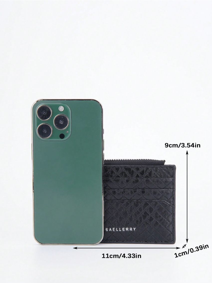 Letter Graphic Classic Card Holder Zipper Slim