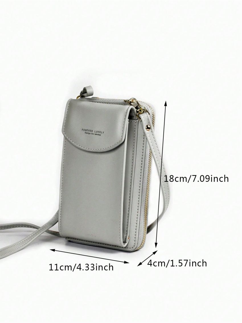 Women's Long Handheld Large Capacity Mobile Phone Wallet Zipper One Shoulder Crossbody Bag